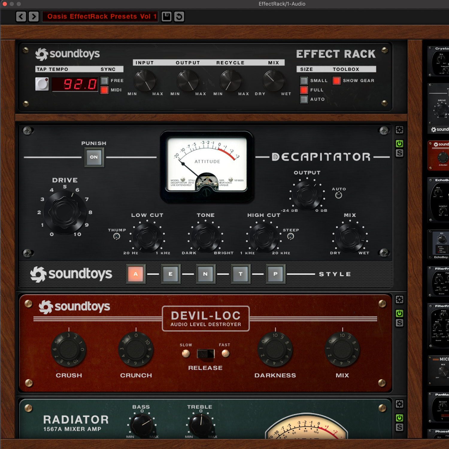 Oasis EffectRack Presets Volume 1